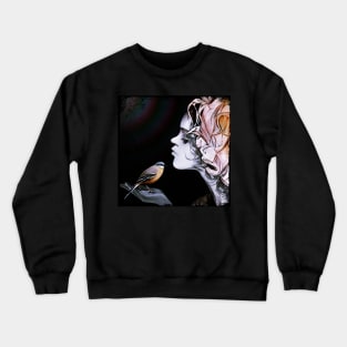 Girl with bird Crewneck Sweatshirt